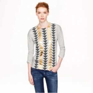 J. Crew Graphic Metallic Sweatshirt Sz M Gently Loved
